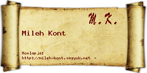 Mileh Kont névjegykártya
